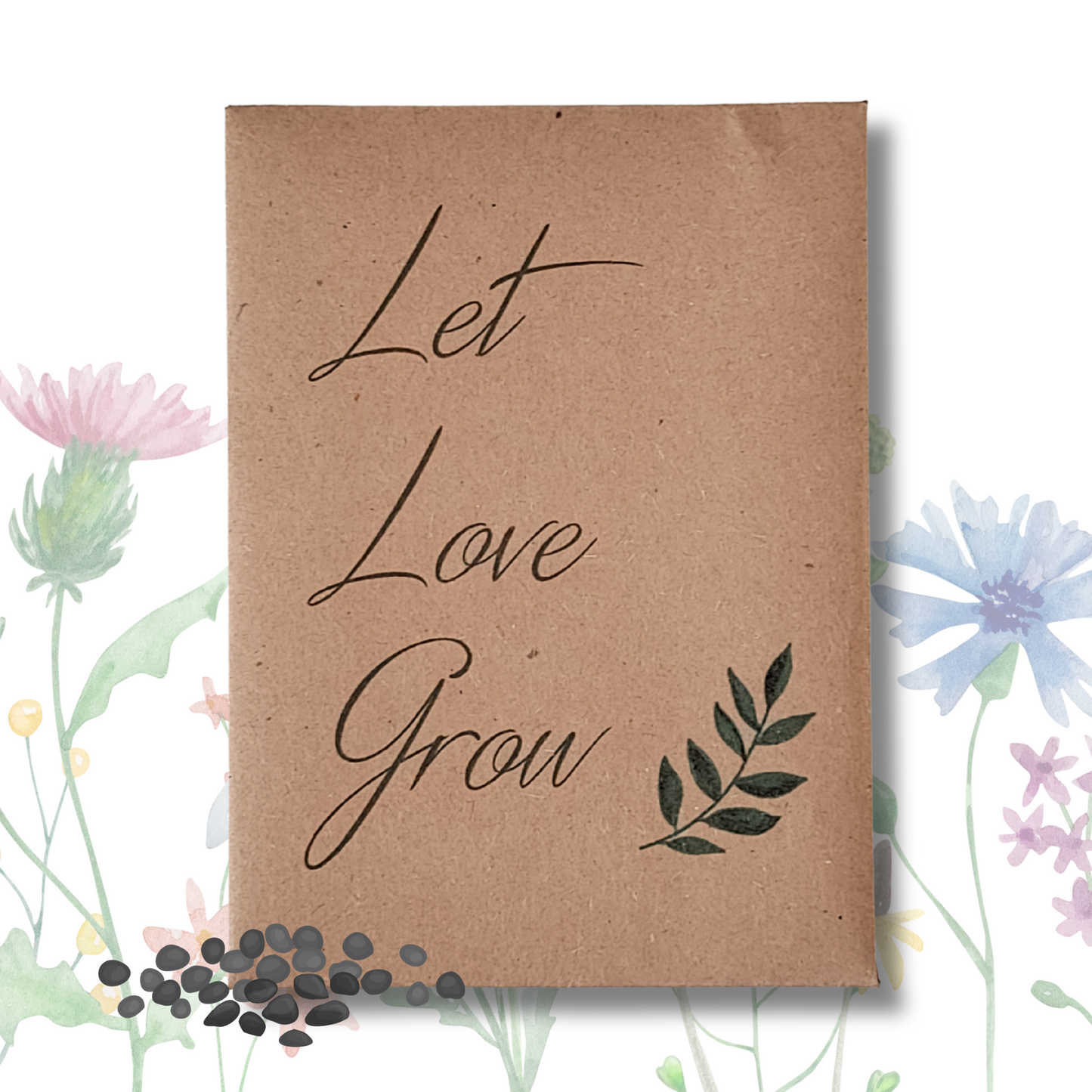 Blomsterfrø-poser 10 stk DIY, Let Love Grow