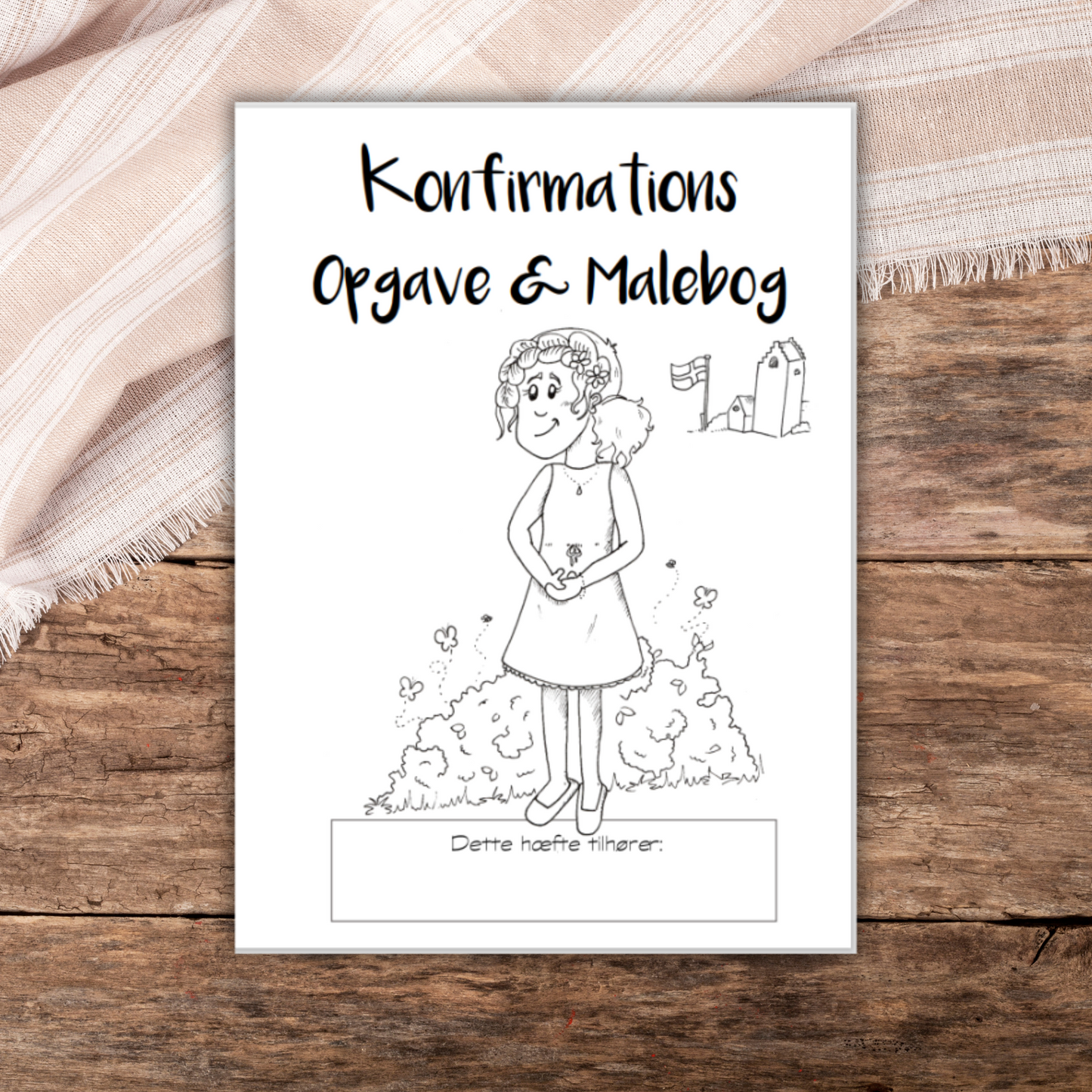 Konfirmations Male og Opgavebog, Pige