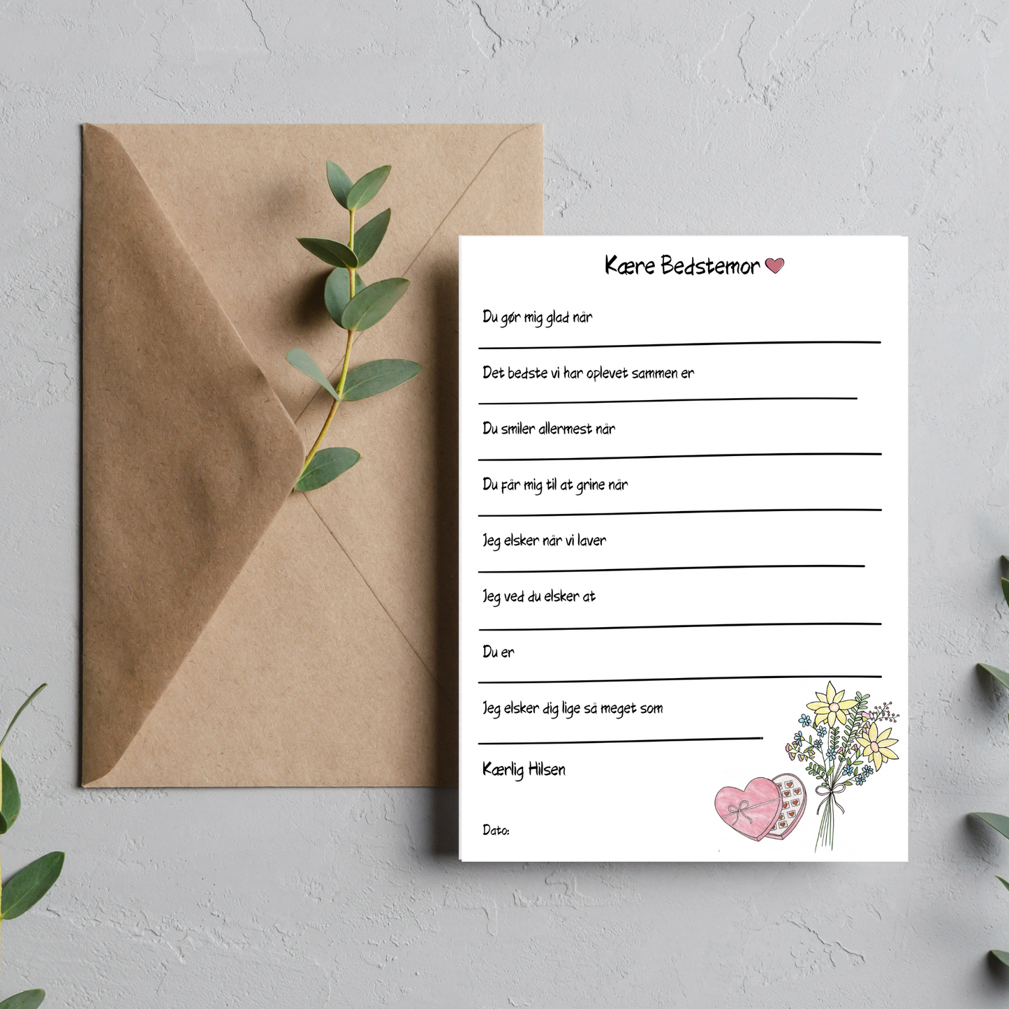 A5 kort, Kære Bedstemor