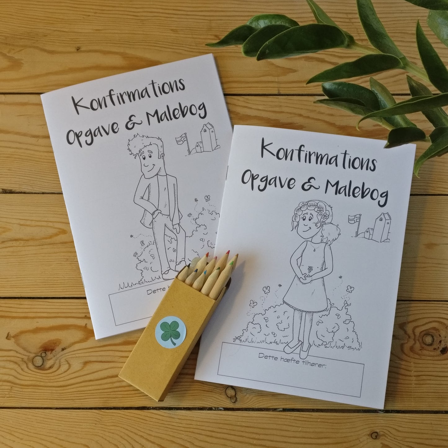 Konfirmations Male og Opgavebog, Pige - m. farveblyanter