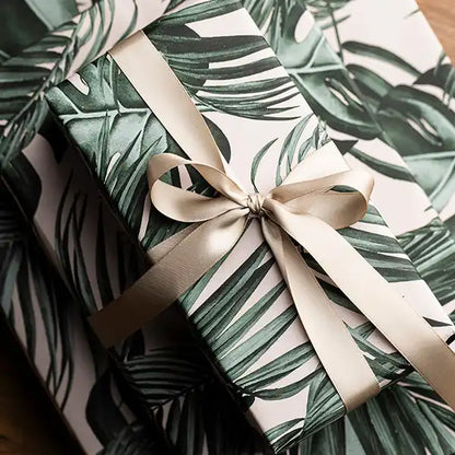 Gavepapir, Palm Leaves Green, 5m x 55cm